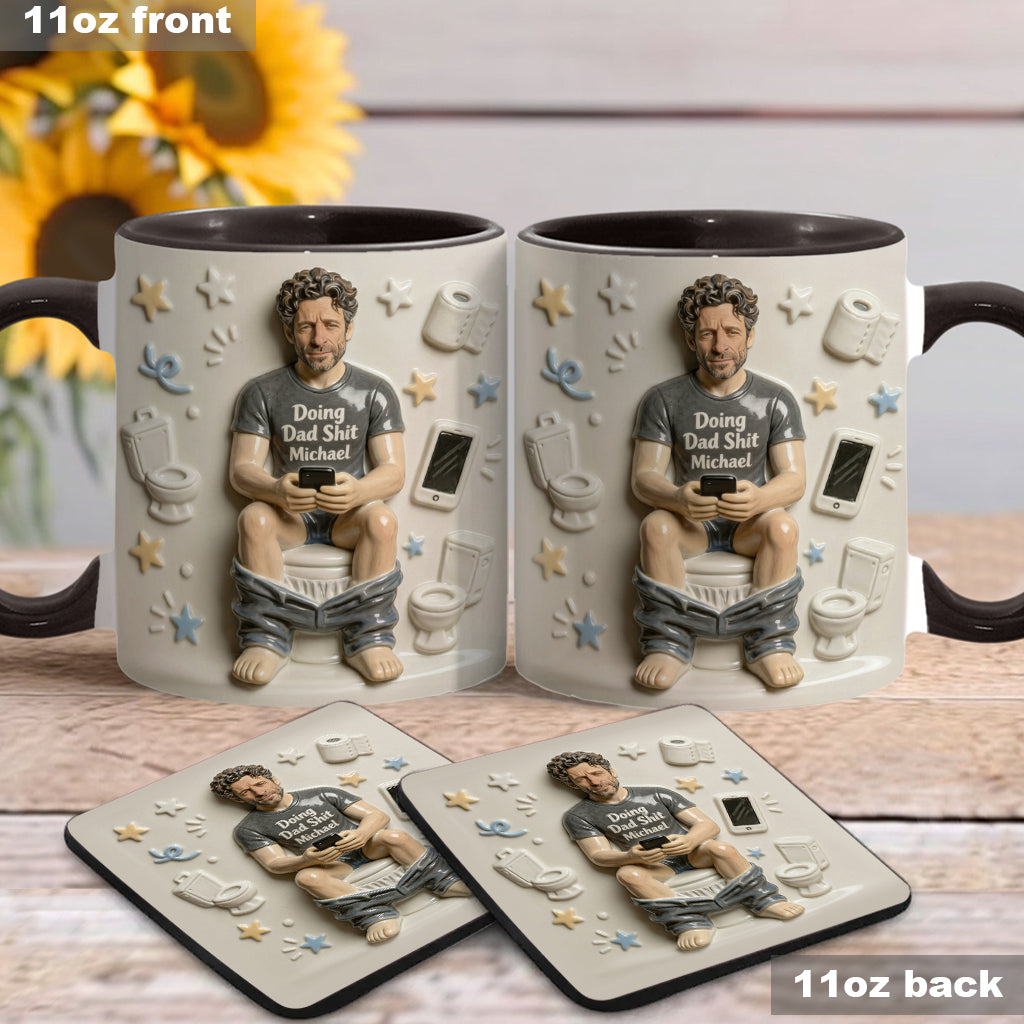 Beste Tageszeit - Personalisierte Vater-Tasse & Untersetzer