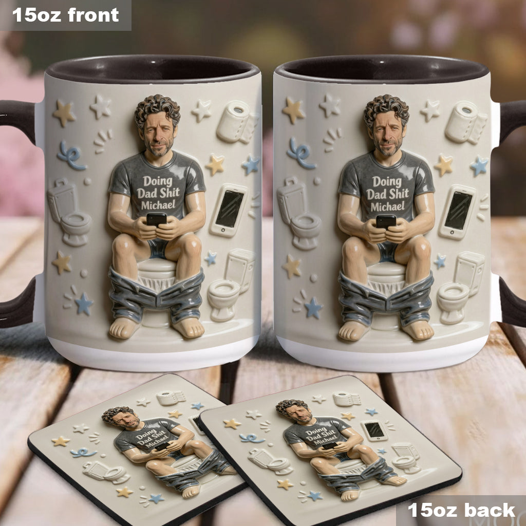 Beste Tageszeit - Personalisierte Vater-Tasse & Untersetzer