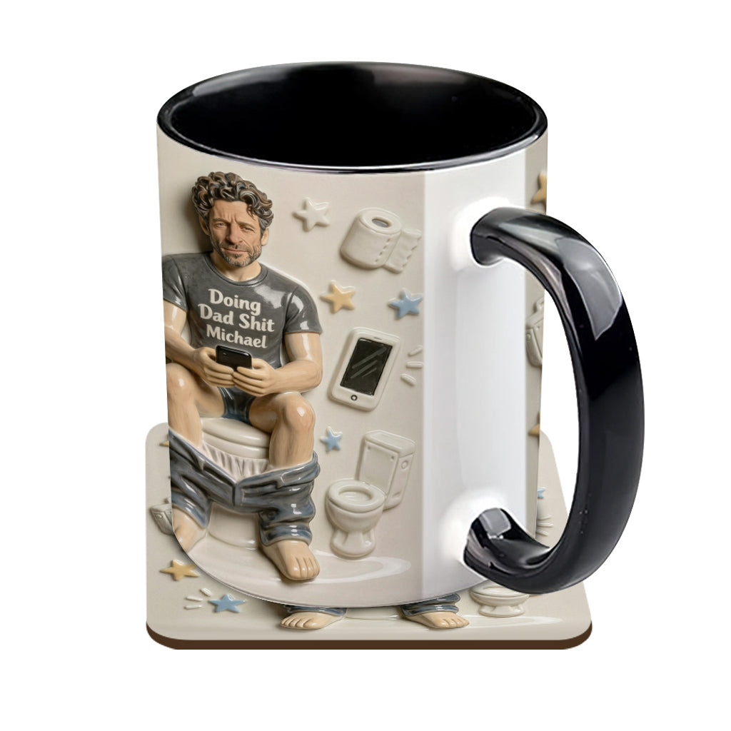 Beste Tageszeit - Personalisierte Vater-Tasse & Untersetzer