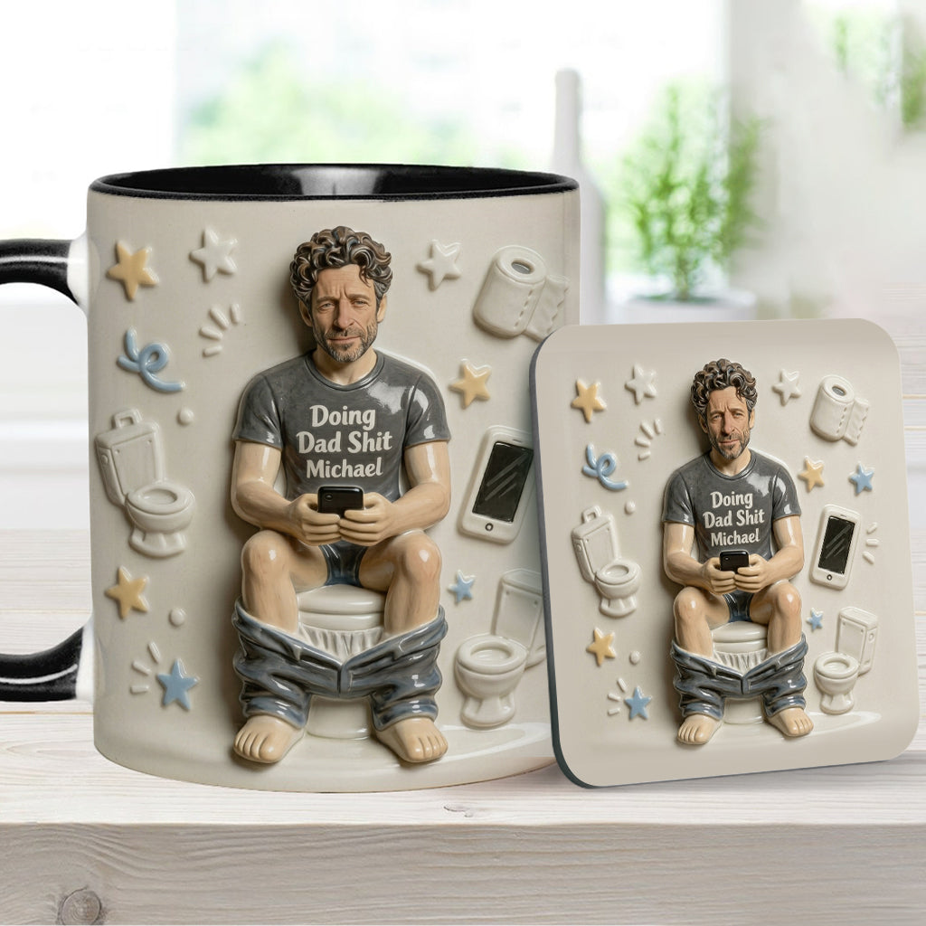 Beste Tageszeit - Personalisierte Vater-Tasse & Untersetzer