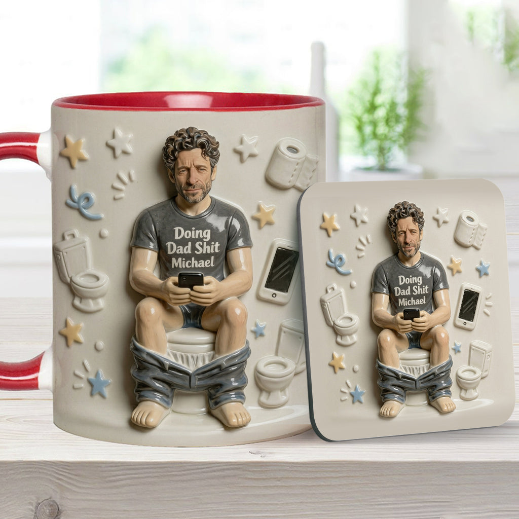Beste Tageszeit - Personalisierte Vater-Tasse & Untersetzer