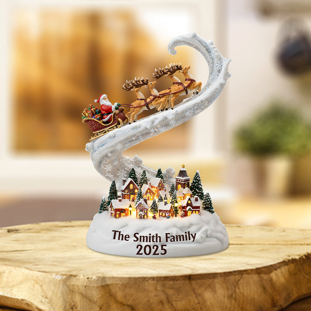 Chirstmas Is Coming To Town - Personalized Family Custom Shaped Acrylic Plaque