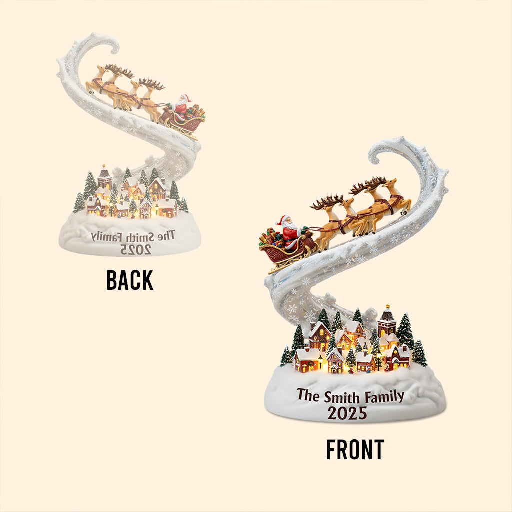 Chirstmas Is Coming To Town - Personalized Family Custom Shaped Acrylic Plaque