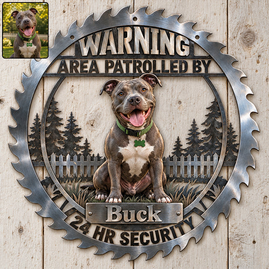 Sécurité par les chiens - Plaque en métal découpée personnalisée 3D