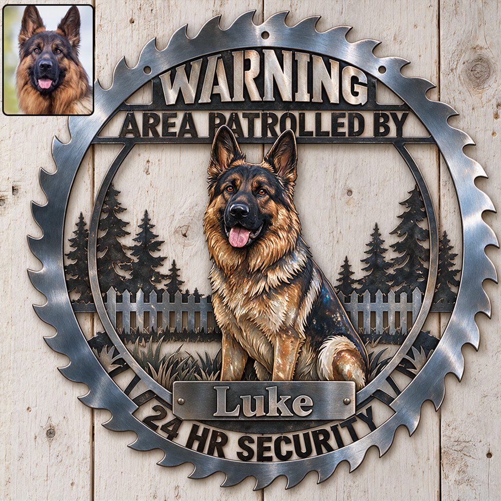Sicherheit durch Hunde - Personalisierte 3D-gedruckte Metalltafel
