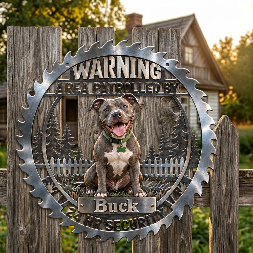 Sicherheit durch Hunde - Personalisierte 3D-gedruckte Metalltafel