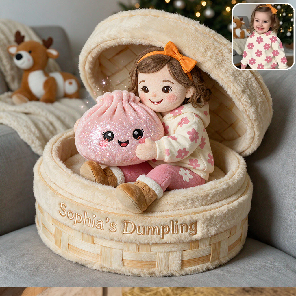 Das Lustige Mystery-Dumpling für Kinder - Personalisierbares Premium-Faux-Fur-Kissen