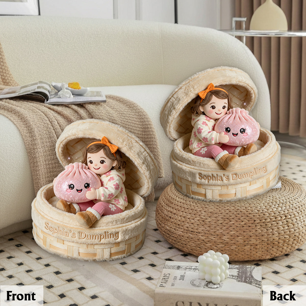 Das Lustige Mystery-Dumpling für Kinder - Personalisierbares Premium-Faux-Fur-Kissen
