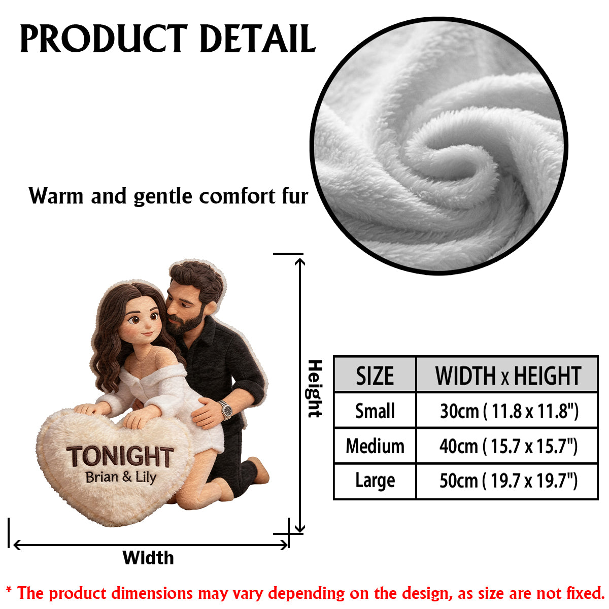 Ce soir - Coussin en fausse fourrure personnalisé pour couples épicés