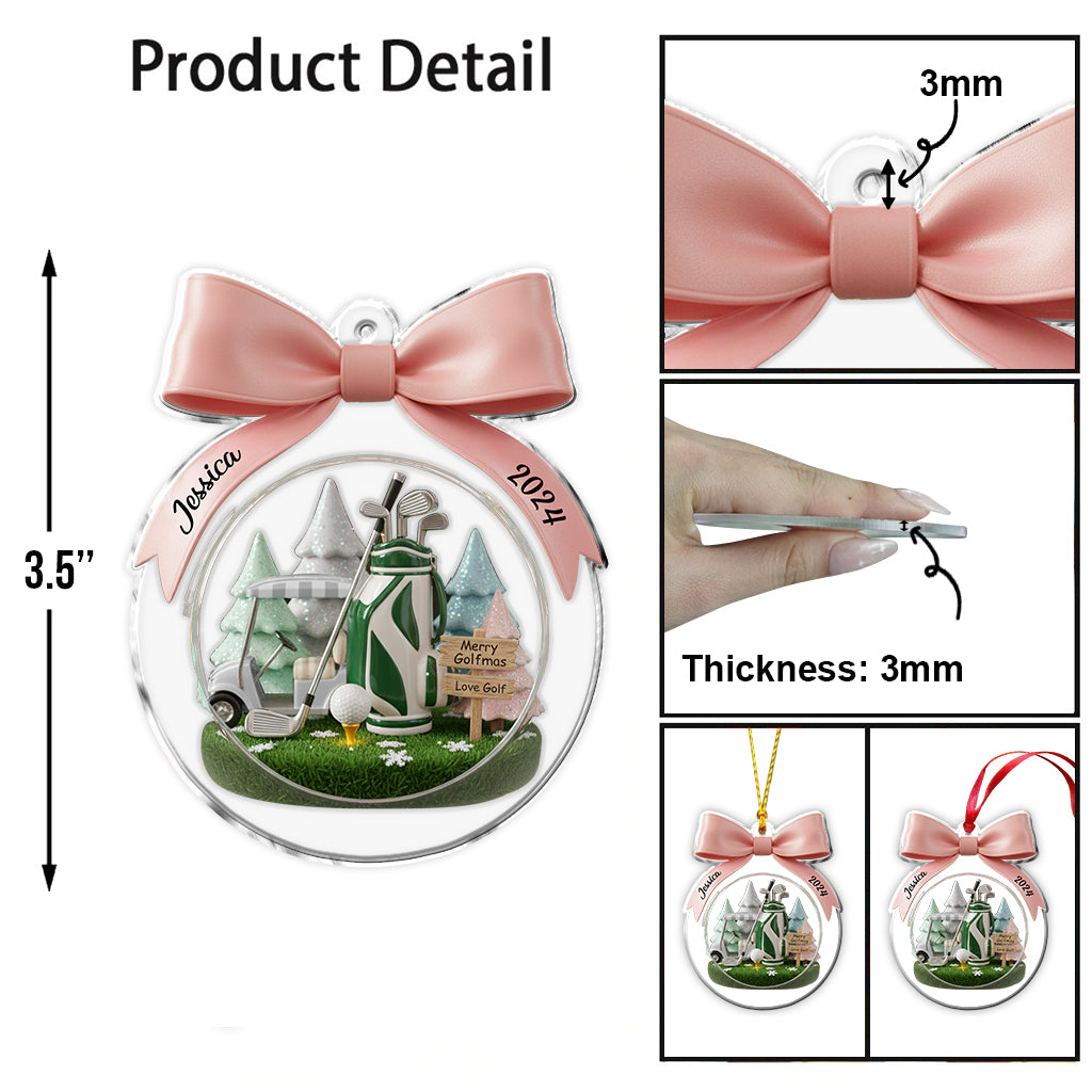 Noël sur le thème du golf - Ornement de Noël personnalisé sur le thème du golf