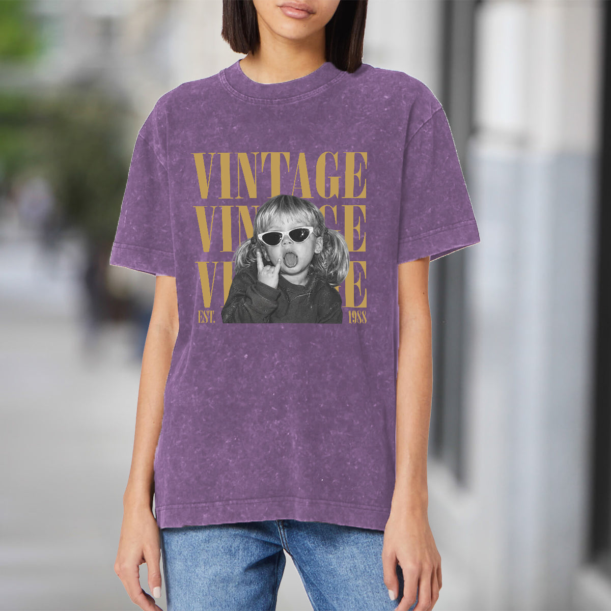 Birthday Gift - Personalized Birthday Washed T-Shirt