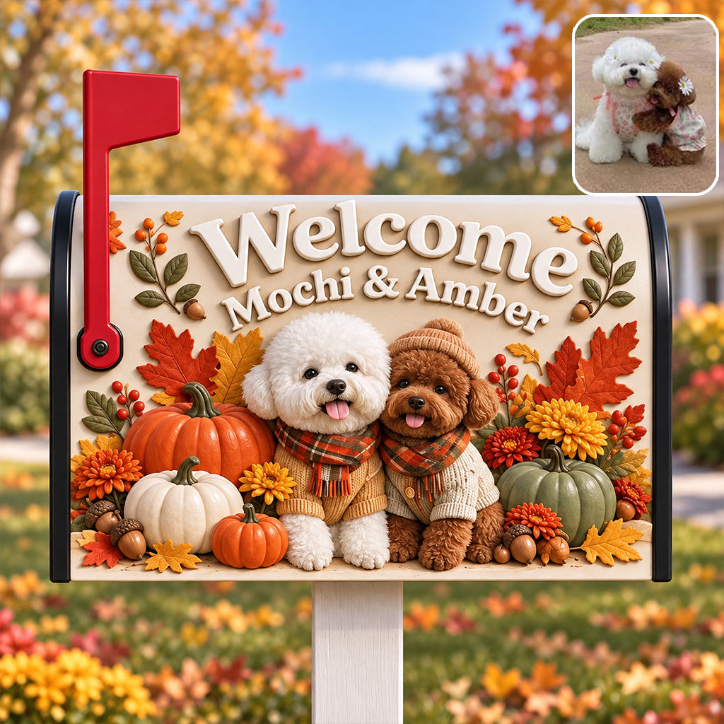 Autumn Pet Mailbox Cover - Personalized Dog Dishwasher Cover