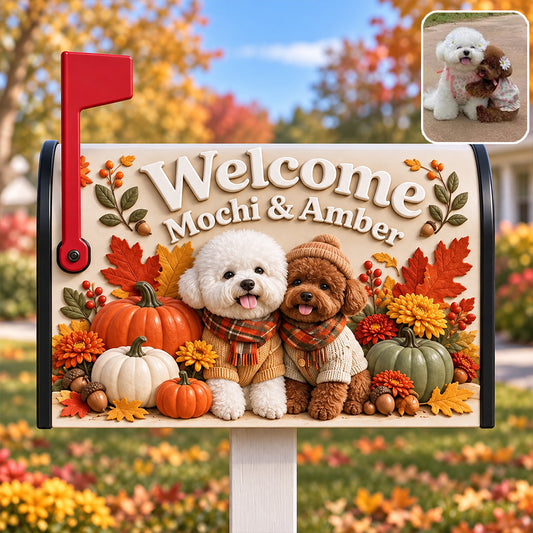 Autumn Pet Mailbox Cover - Personalized Dog Dishwasher Cover