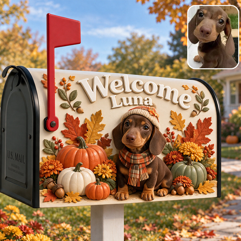 Autumn Pet Mailbox Cover - Personalized Dog Dishwasher Cover