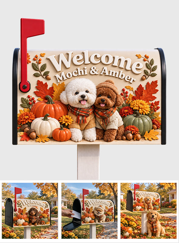 Autumn Pet Mailbox Cover - Personalized Dog Dishwasher Cover