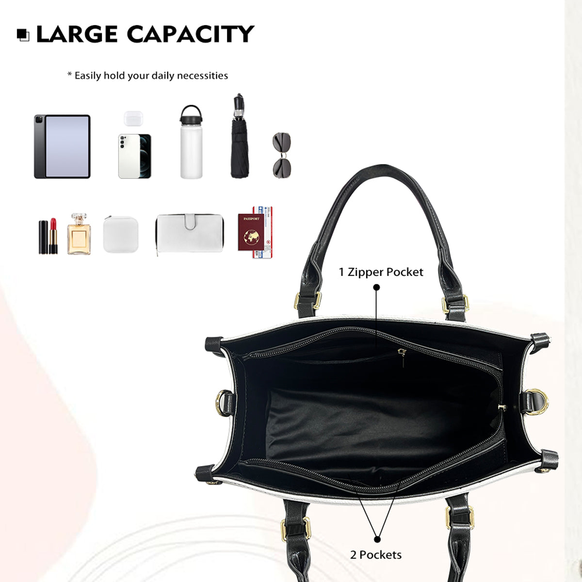 No1 Mom Ever - Personalized Mother Leather Handbag & Leather Long Wallet
