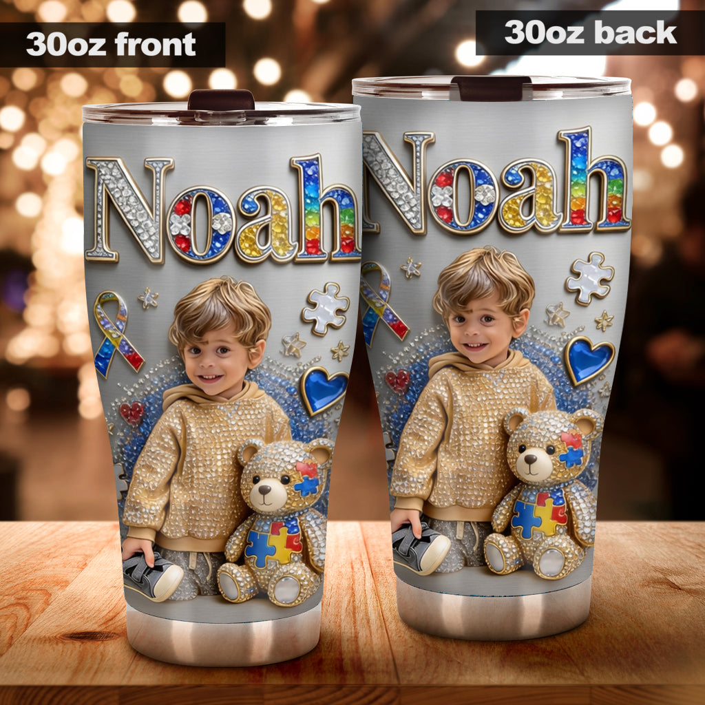 Ich liebe dich - Individuell von Foto - Personalisierter Autism Awareness Becher