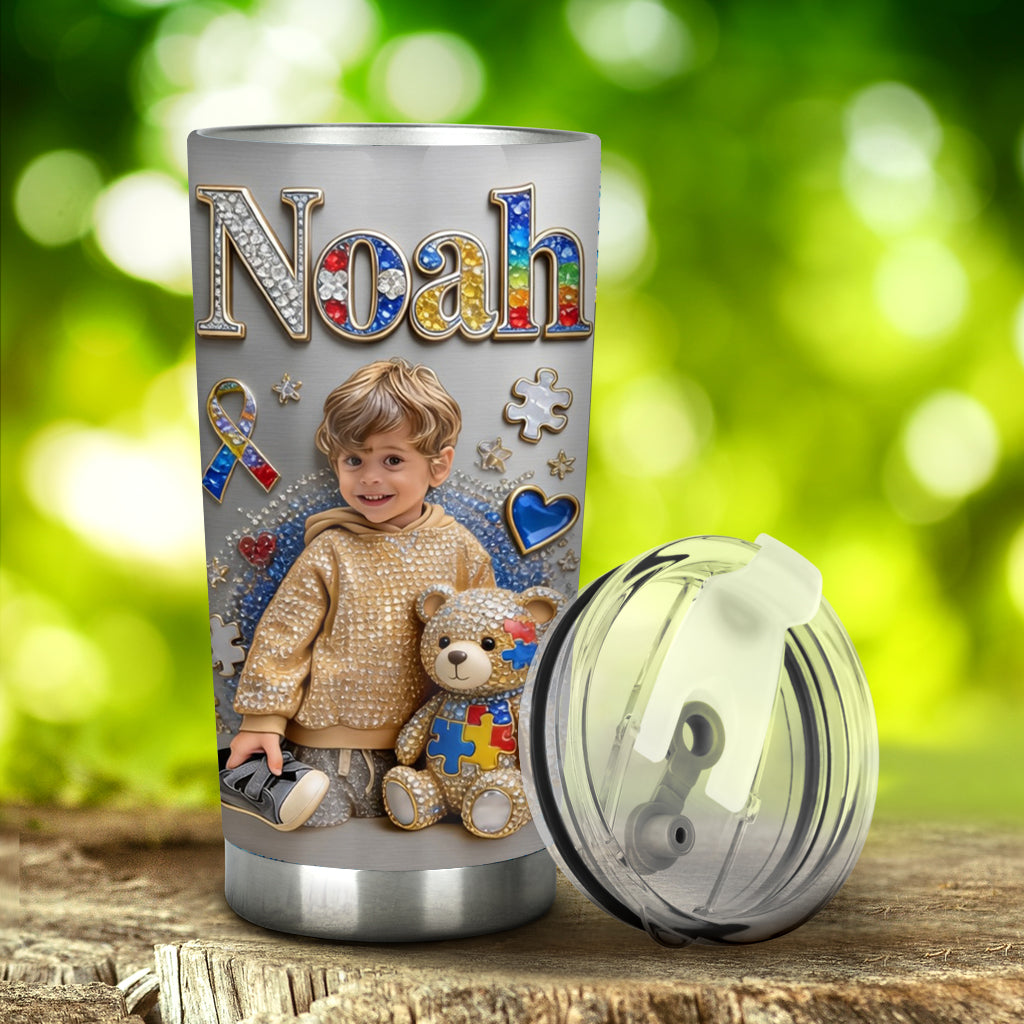 Ich liebe dich - Individuell von Foto - Personalisierter Autism Awareness Becher