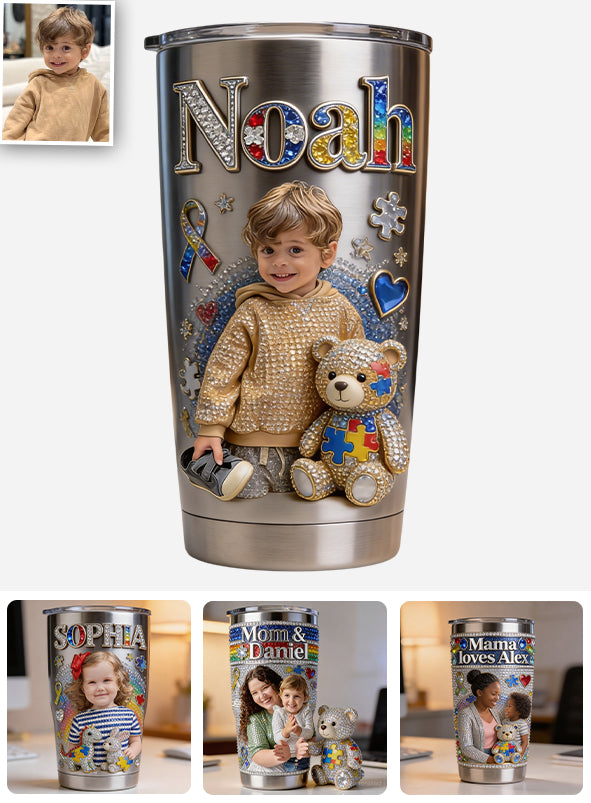 Ich liebe dich - Individuell von Foto - Personalisierter Autism Awareness Becher