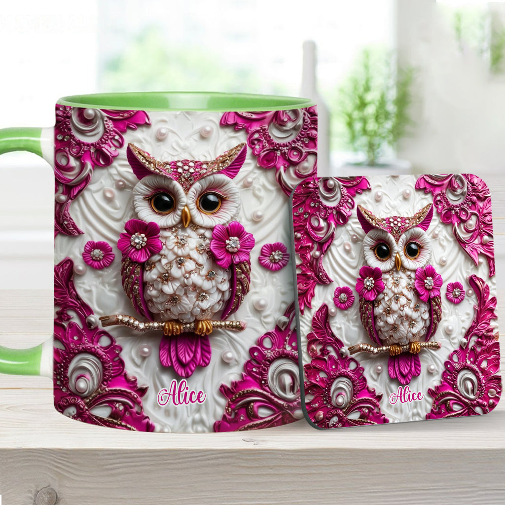 Magic Owl - Personalized Owl Accent Mug & Coaster