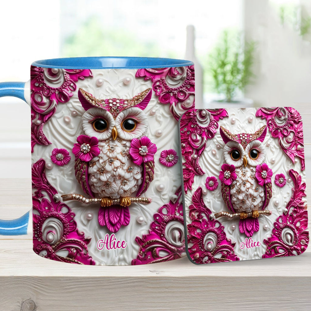 Magic Owl - Personalized Owl Accent Mug & Coaster