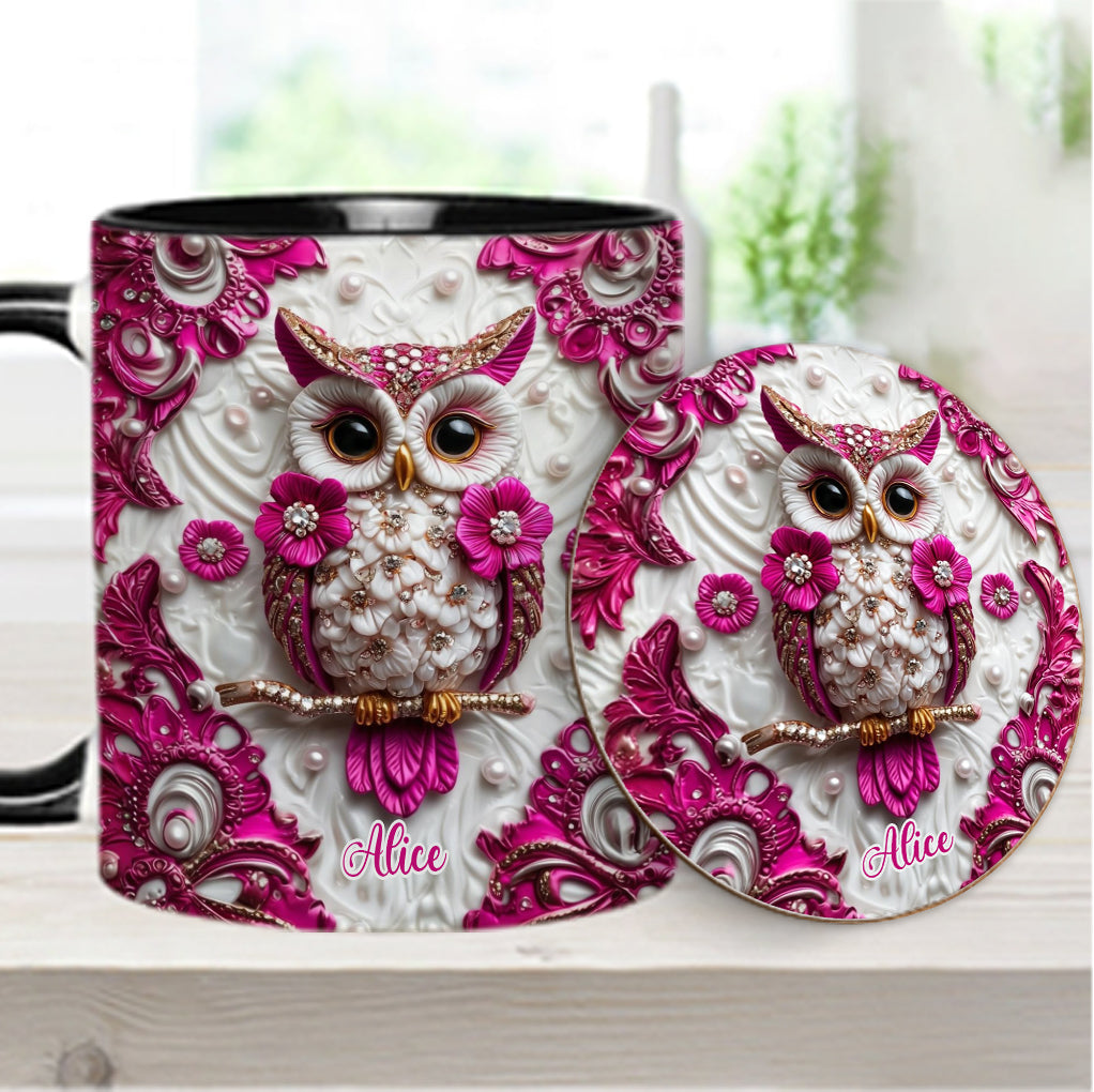Magic Owl - Personalized Owl Accent Mug & Coaster