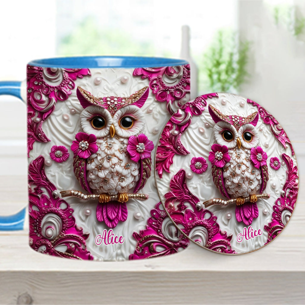 Magic Owl - Personalized Owl Accent Mug & Coaster