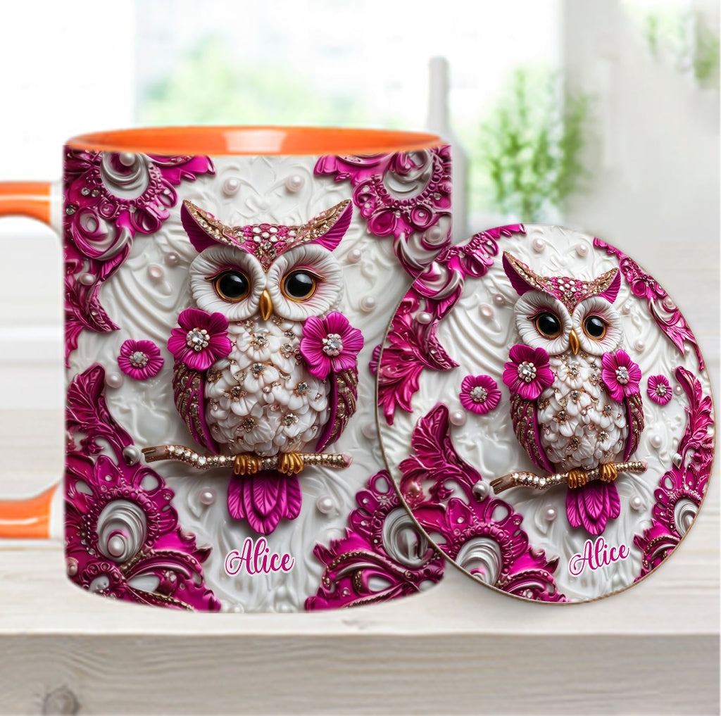 Magic Owl - Personalized Owl Accent Mug & Coaster