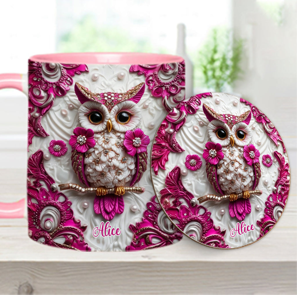 Magic Owl - Personalized Owl Accent Mug & Coaster