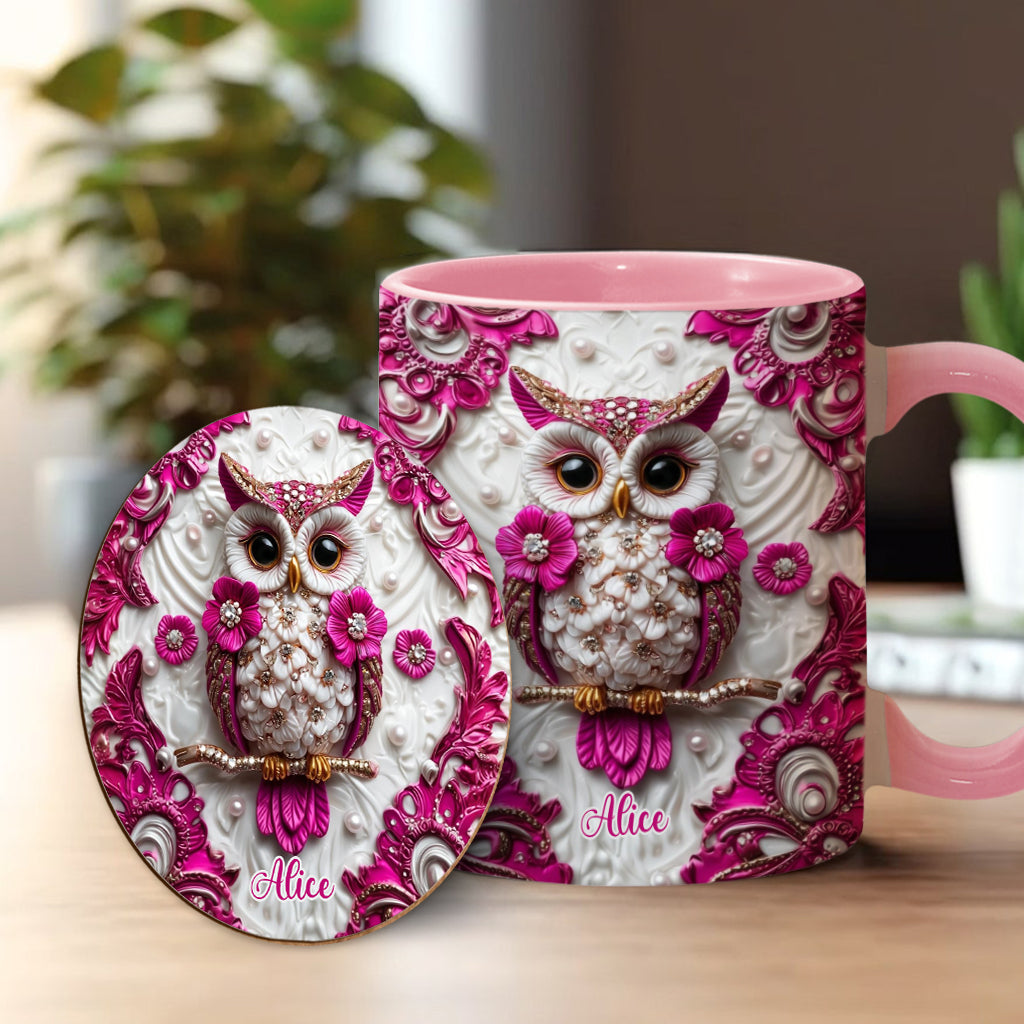 Magic Owl - Personalized Owl Accent Mug & Coaster