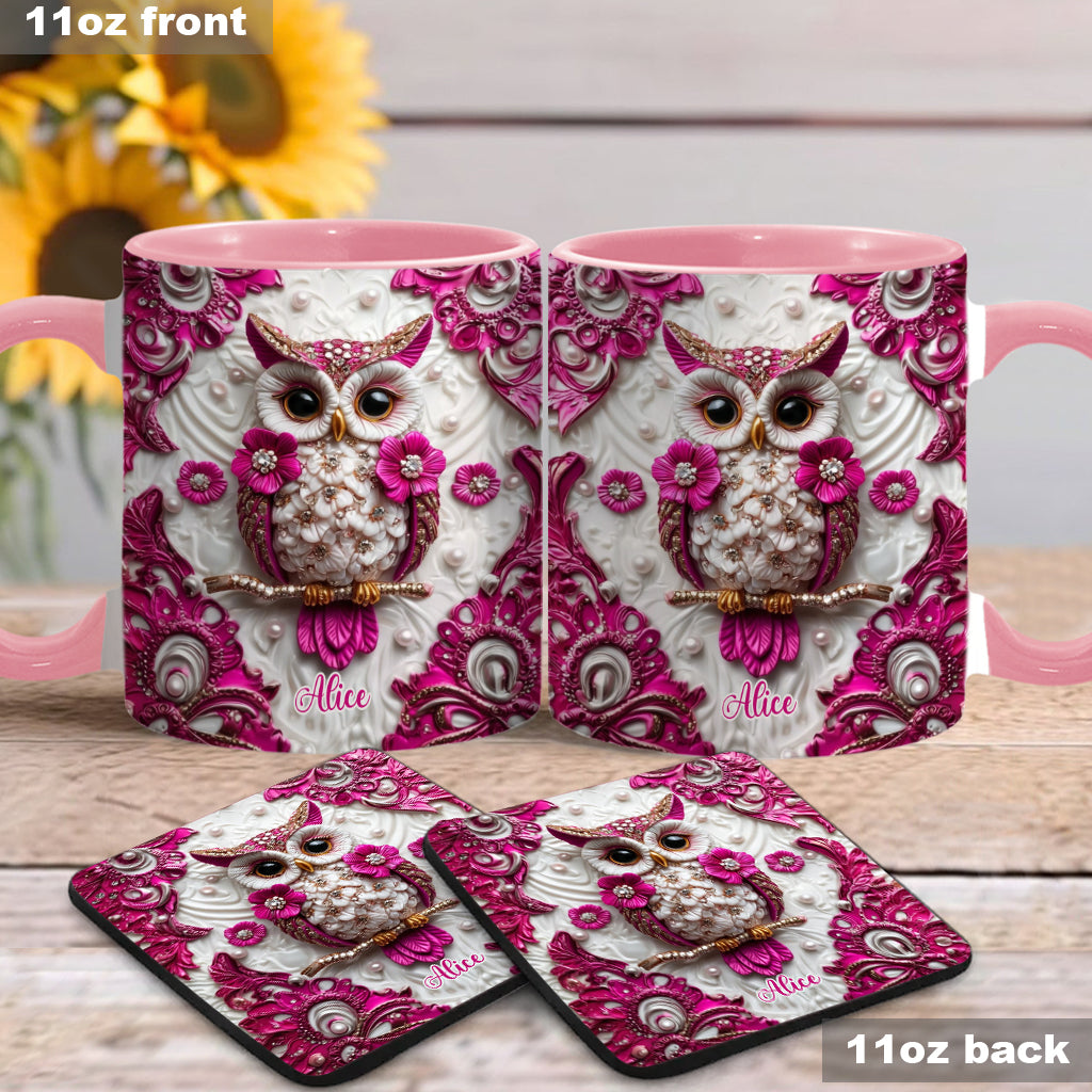 Magic Owl - Personalized Owl Accent Mug & Coaster