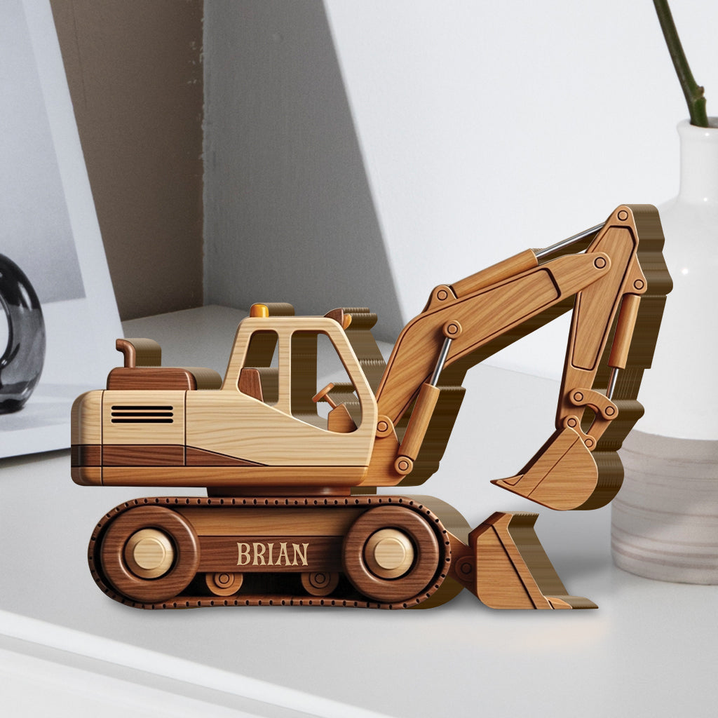 Construction Vehicles Toy For Kid - Personalized Kid Shaped Wooden Puzzle