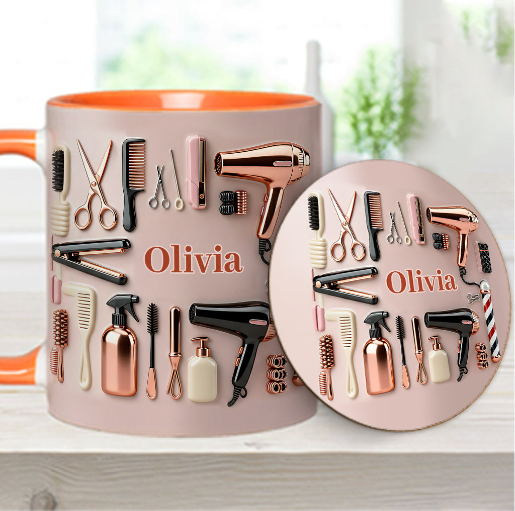 Proud Hair Stylist - Personalized Hairdresser Accent Mug & Coaster