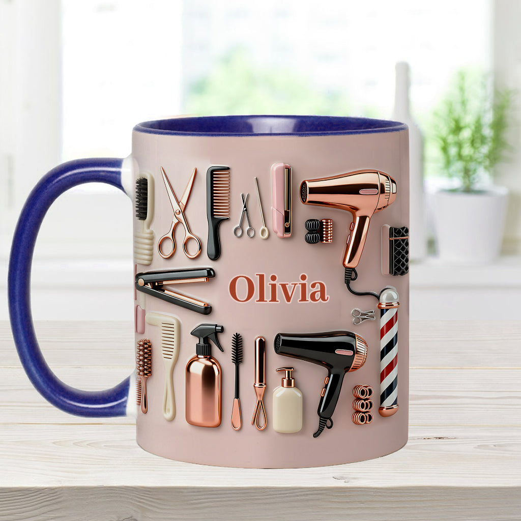 Proud Hair Stylist - Personalized Hairdresser Accent Mug & Coaster