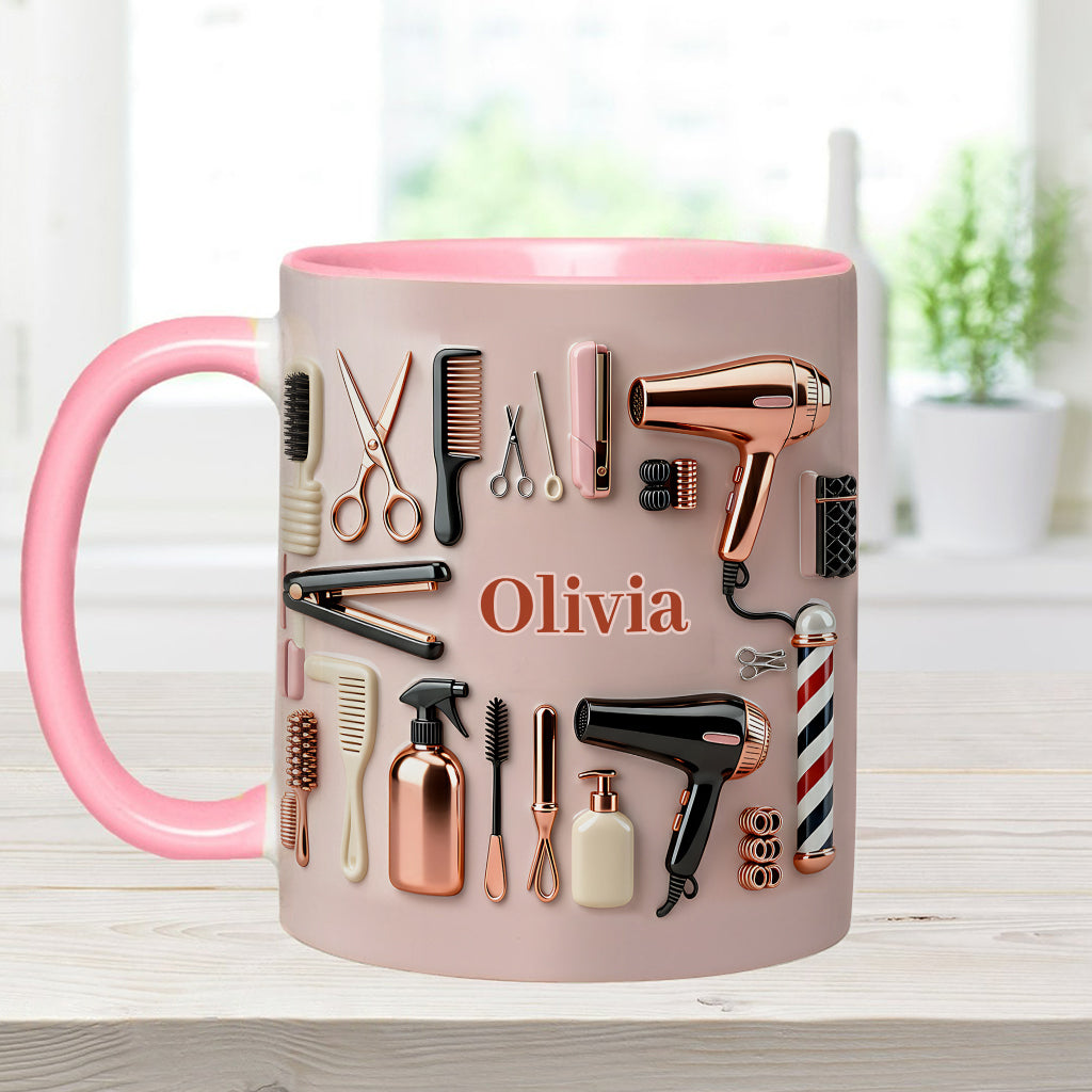 Proud Hair Stylist - Personalized Hairdresser Accent Mug & Coaster