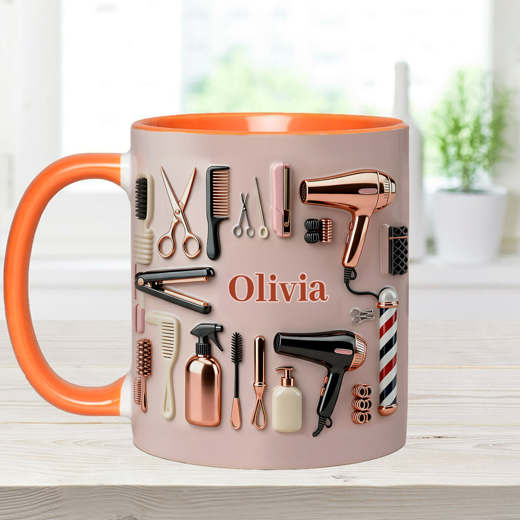 Proud Hair Stylist - Personalized Hairdresser Accent Mug & Coaster