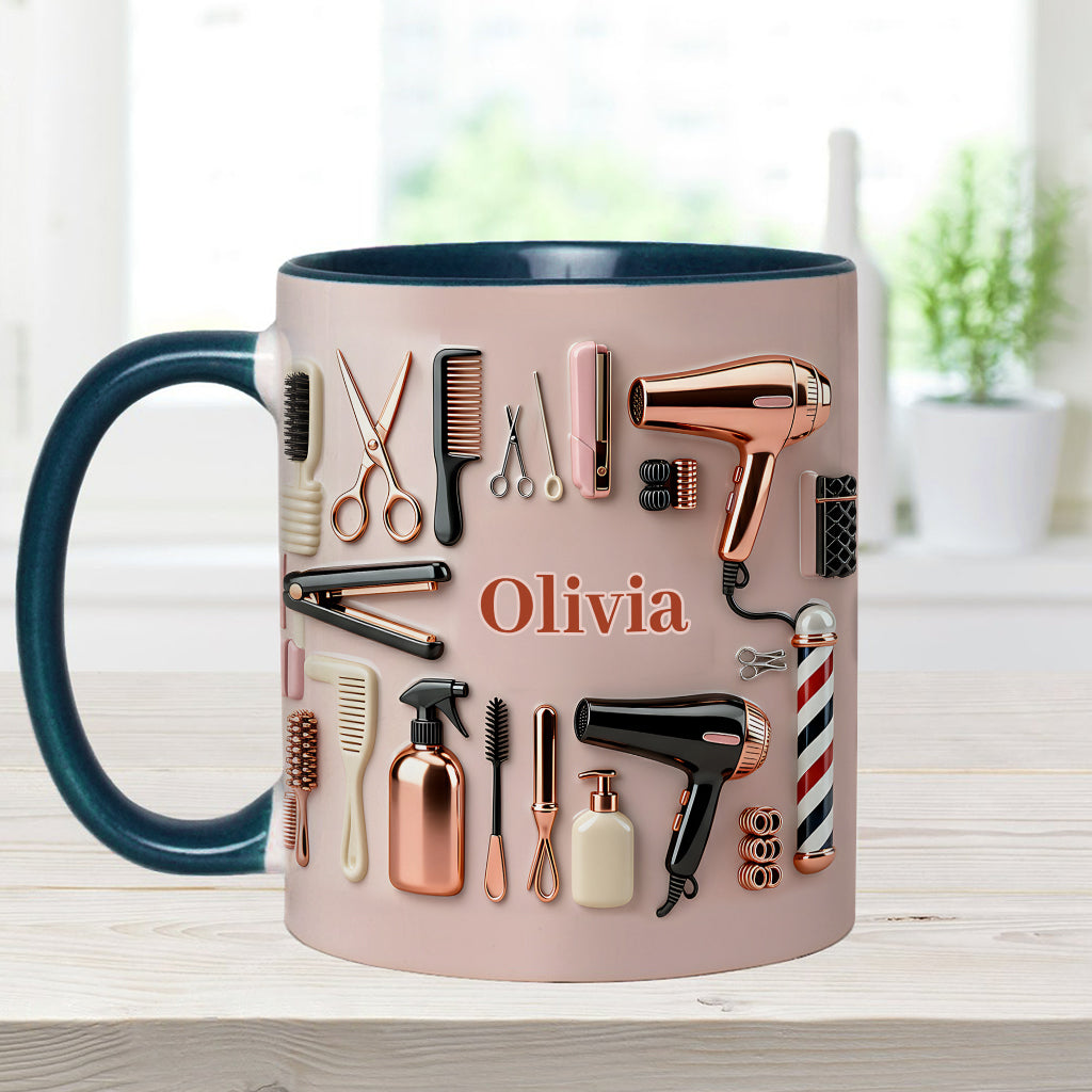 Proud Hair Stylist - Personalized Hairdresser Accent Mug & Coaster