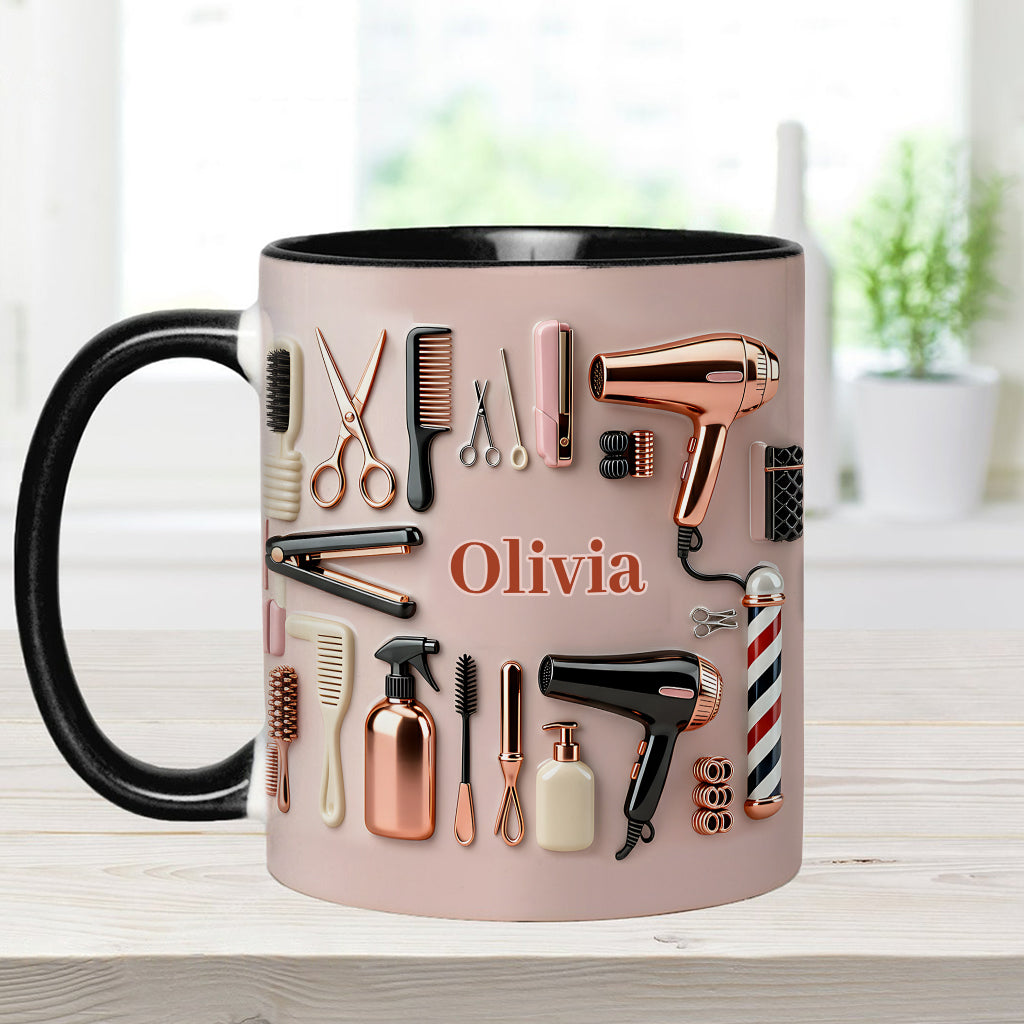 Proud Hair Stylist - Personalized Hairdresser Accent Mug & Coaster