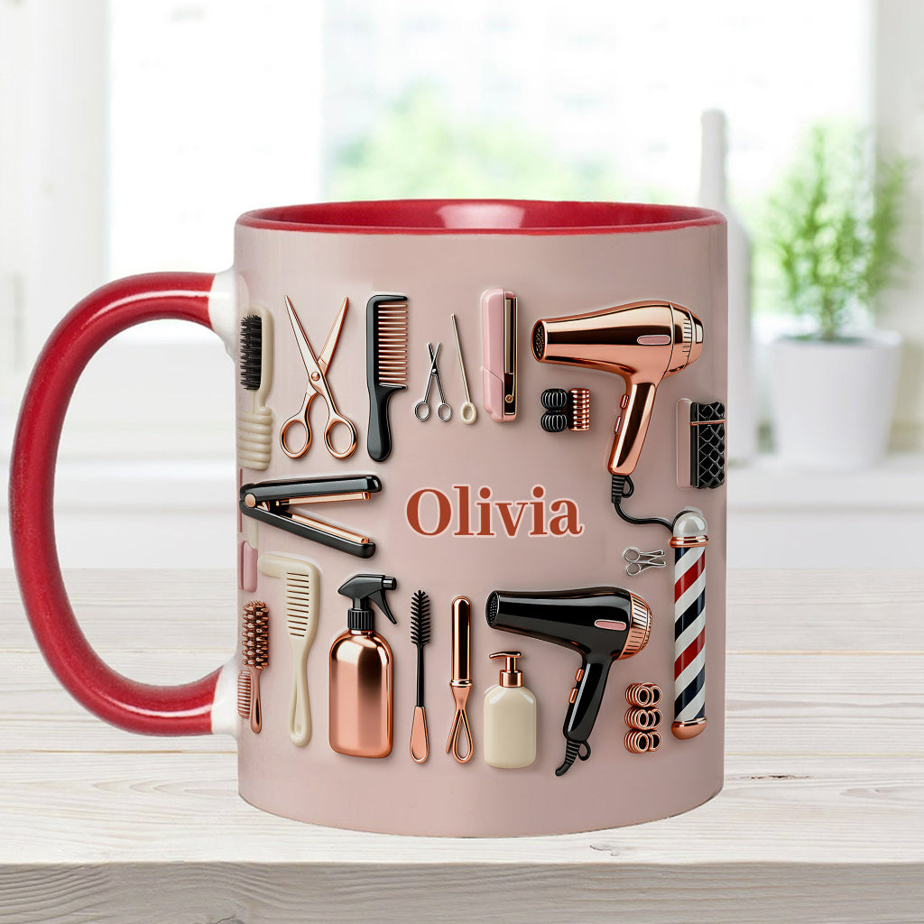 Proud Hair Stylist - Personalized Hairdresser Accent Mug & Coaster