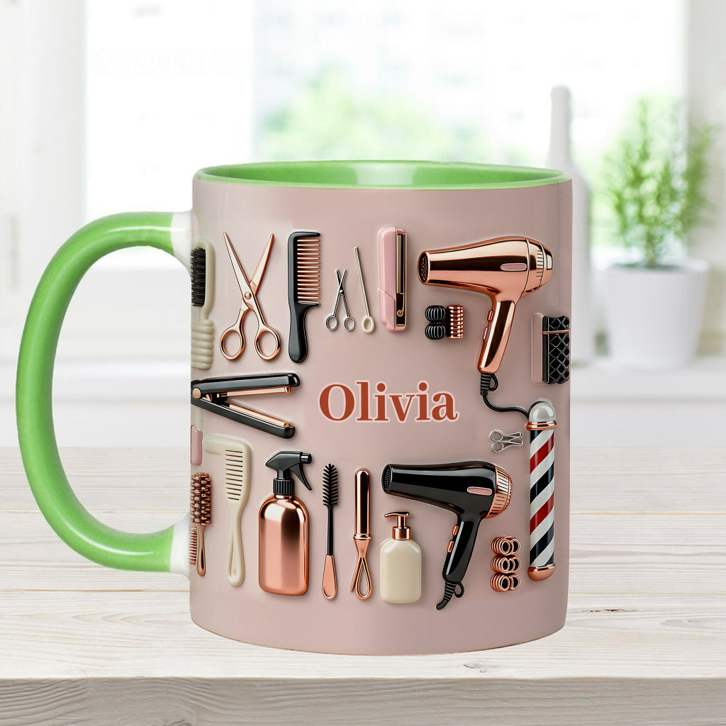 Proud Hair Stylist - Personalized Hairdresser Accent Mug & Coaster