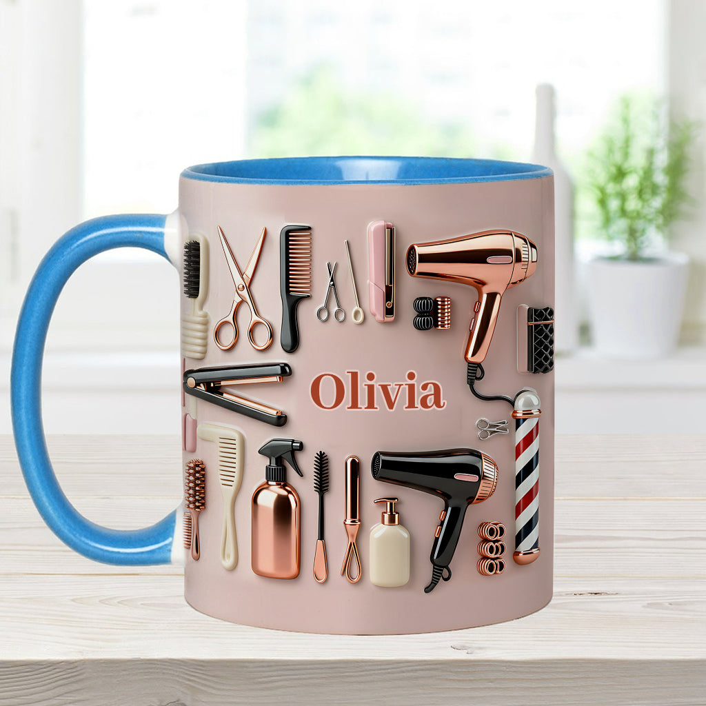 Proud Hair Stylist - Personalized Hairdresser Accent Mug & Coaster