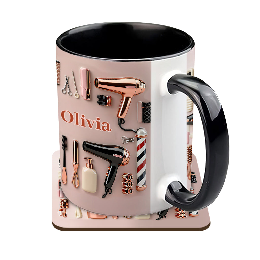 Proud Hair Stylist - Personalized Hairdresser Accent Mug & Coaster