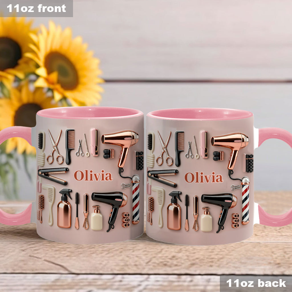 Proud Hair Stylist - Personalized Hairdresser Accent Mug & Coaster