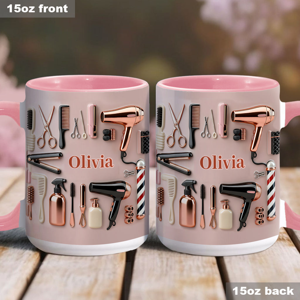 Proud Hair Stylist - Personalized Hairdresser Accent Mug & Coaster