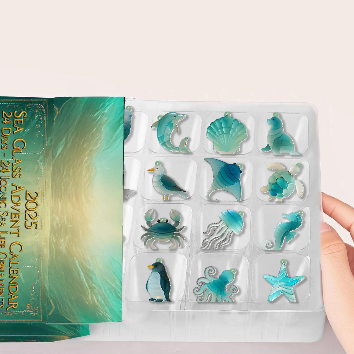 Beach Lovers - Personalized Sea Lover Advent Calendar With Ornaments