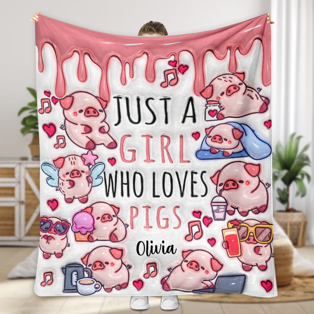 Juste une fille qui aime les cochons - Couverture personnalisée pour les amoureux des cochons