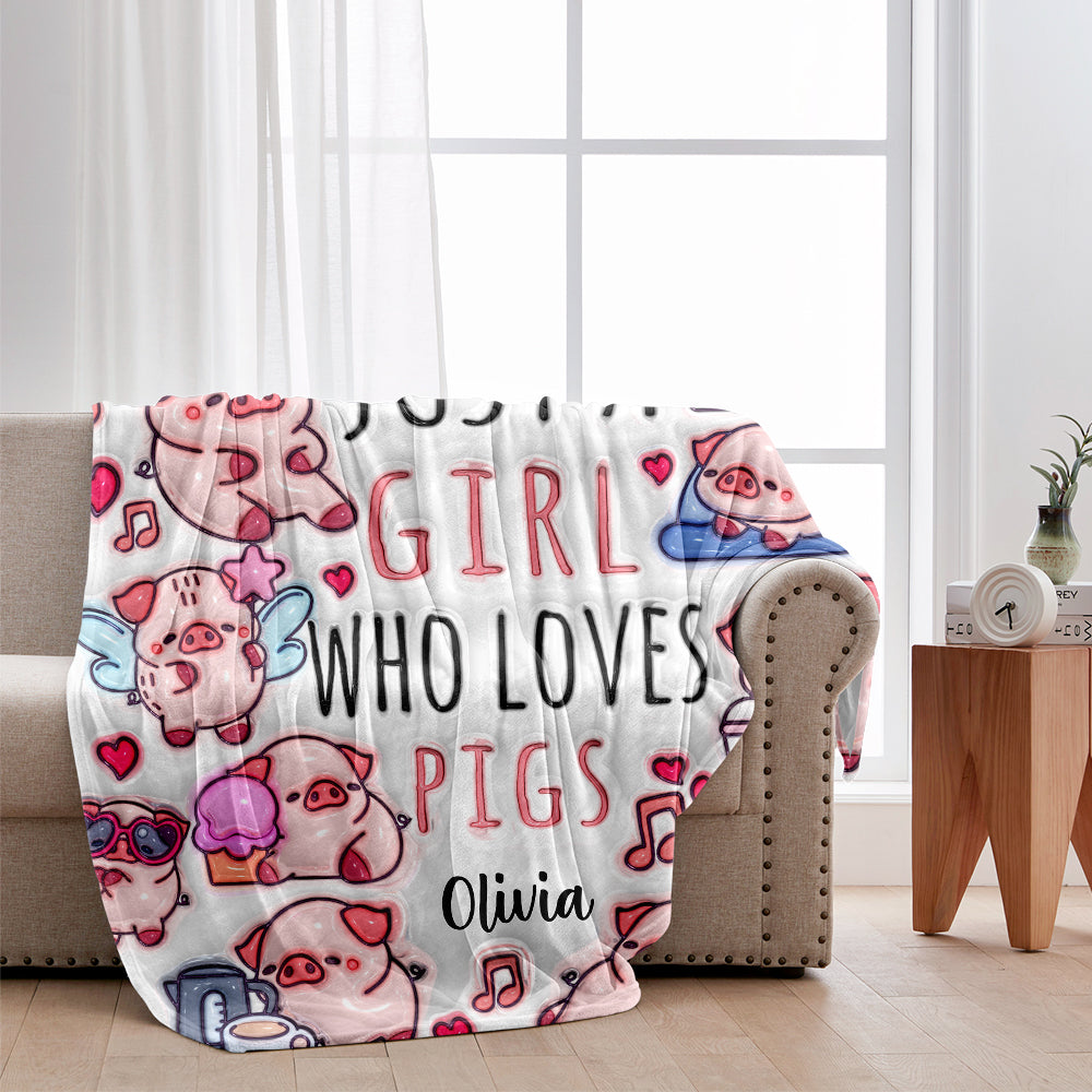Juste une fille qui aime les cochons - Couverture personnalisée pour les amoureux des cochons