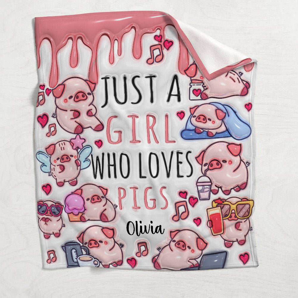 Juste une fille qui aime les cochons - Couverture personnalisée pour les amoureux des cochons