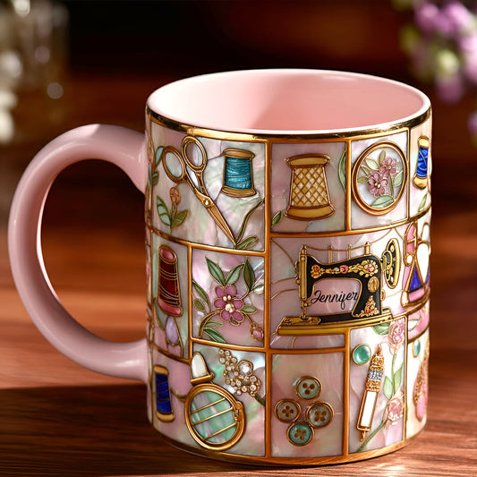 Just A Girl Who Loves Sewing - Personalized Sewing Accent Mug