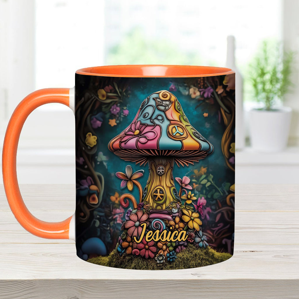 Hippie Soul Peace Mushroom - Personalized Hippie Accent Mug